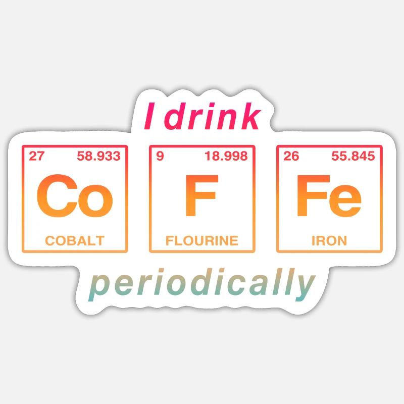 COFFEE - with elements of the persiode system Sticker size S (10 x 10 cm)