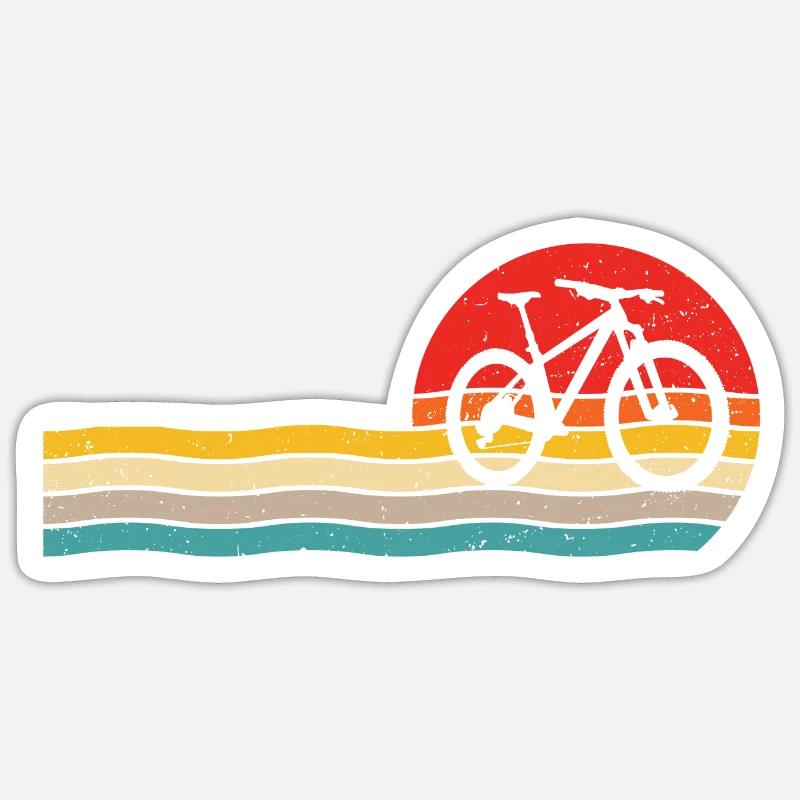 VTT rétro VTT - Sticker taille S (10 x 10 cm) - blanc mat