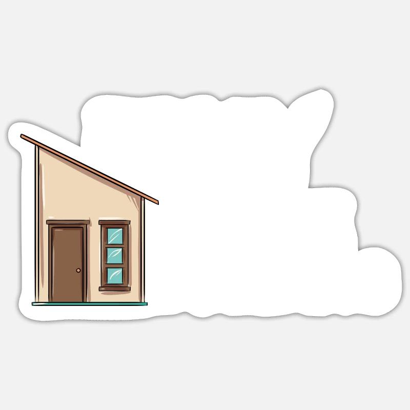 Tiny House - Sticker Größe S (10 x 10 cm) - Mattweiß