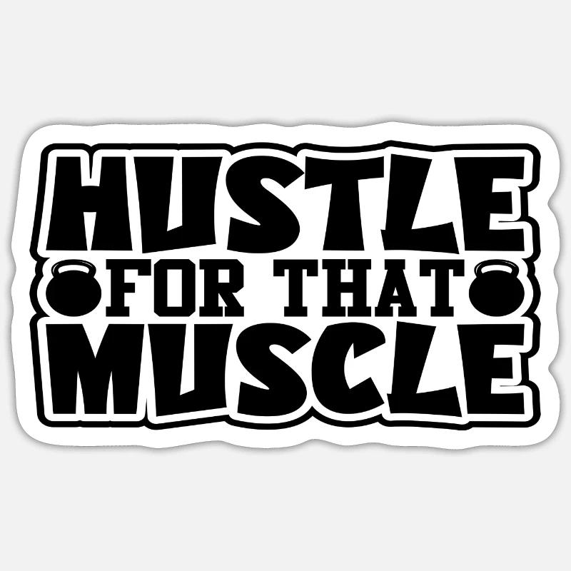 Agitez-vous pour ce muscle - Sticker taille S (10 x 10 cm) - blanc mat