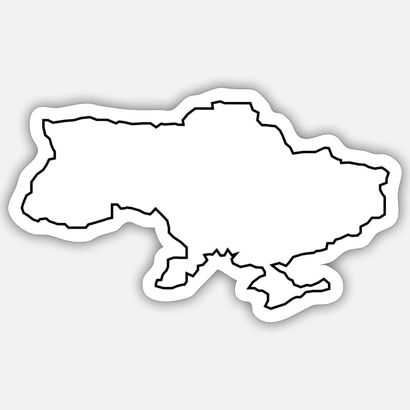 Ukraine Outline - Sticker size S (10 x 10 cm) - white matte