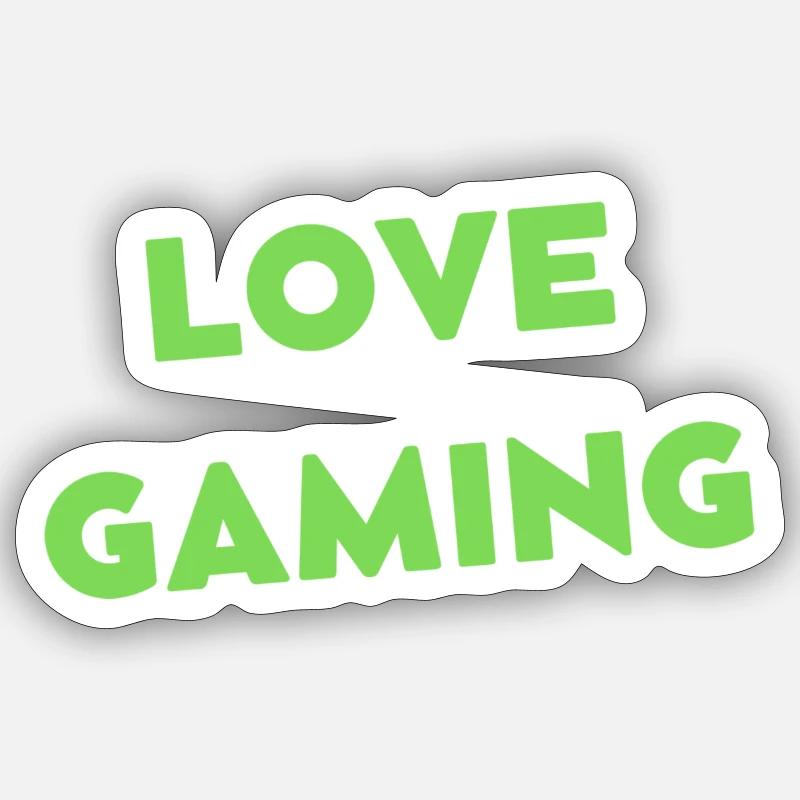LIEBE GAMING - Sticker Größe S (10 x 10 cm) - Mattweiß