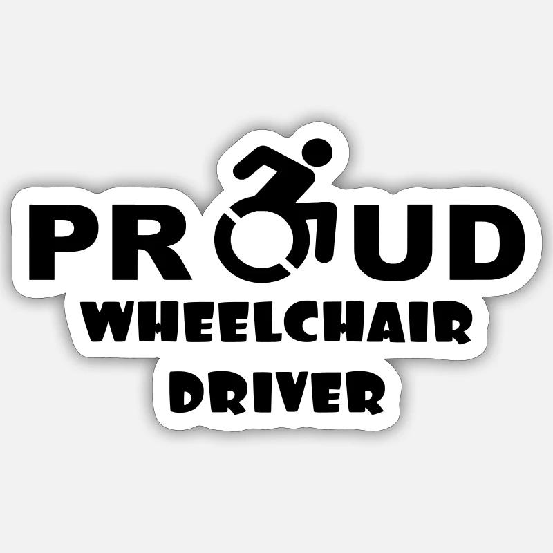 Stolzer Rollstuhlfahrer * - Sticker Größe S (10 x 10 cm) - Mattweiß
