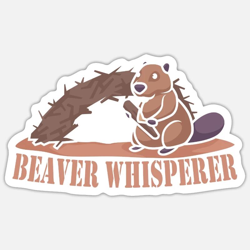 Biber Nutria - Sticker Größe S (10 x 10 cm) - Mattweiß