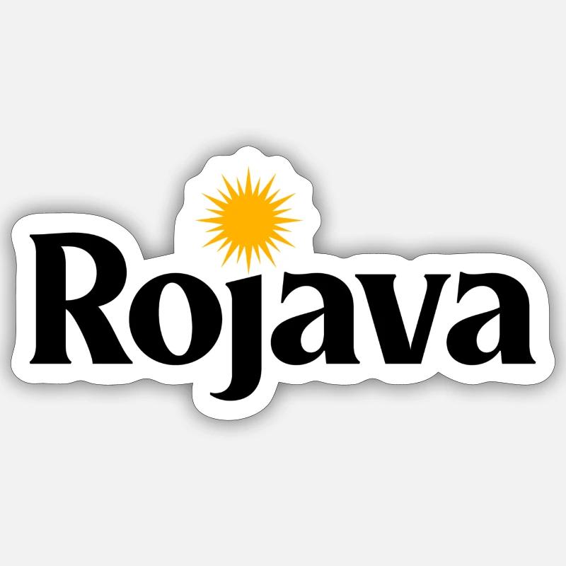 Rojava kurdisch sonne - Sticker Größe S (10 x 10 cm) - Mattweiß