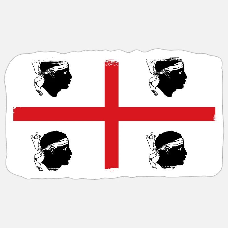Drapeau de la Sardaigne Drapeau sarde Drapeau de la Sardaigne Sticker taille S (10 x 10 cm)