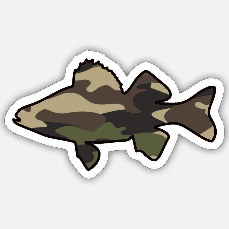 Perch green - Sticker size S (10 x 10 cm) - white matte