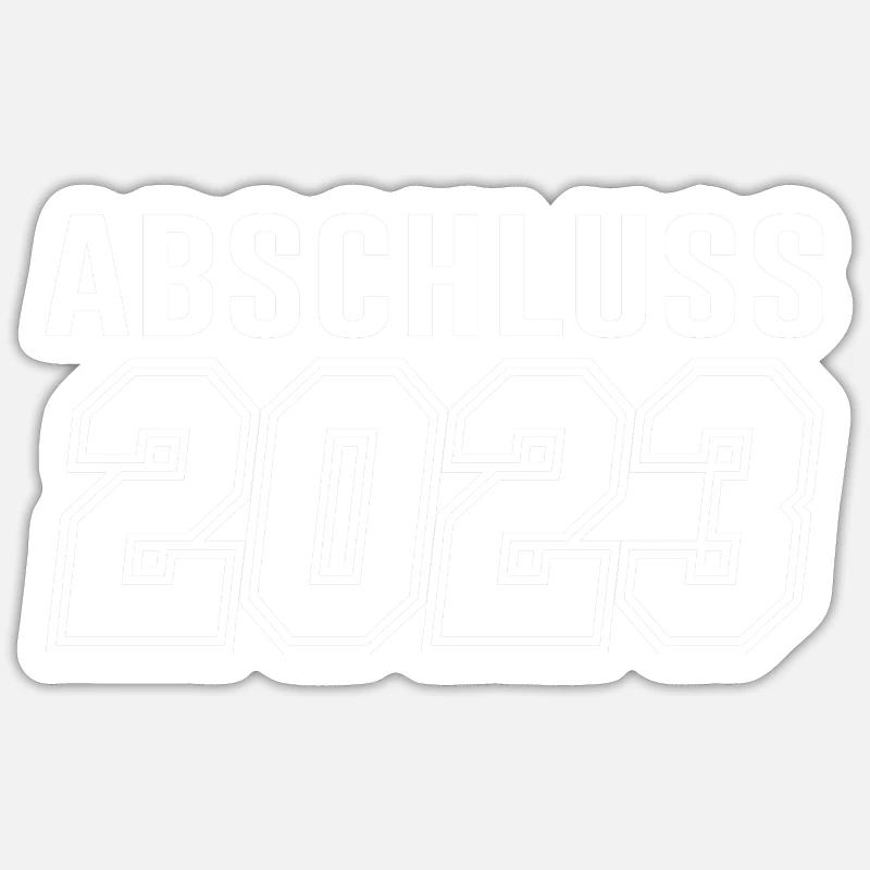 Abschluss 2023 Schule Geschenk - Sticker Größe S (10 x 10 cm) - Mattweiß