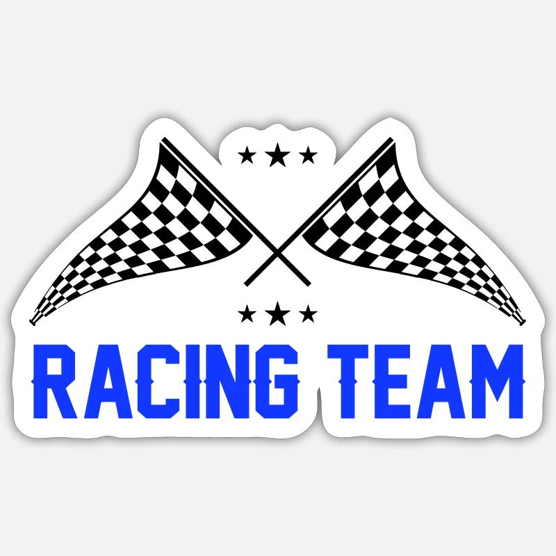 Équipe de course 0 - Sticker taille S (10 x 10 cm) - blanc mat