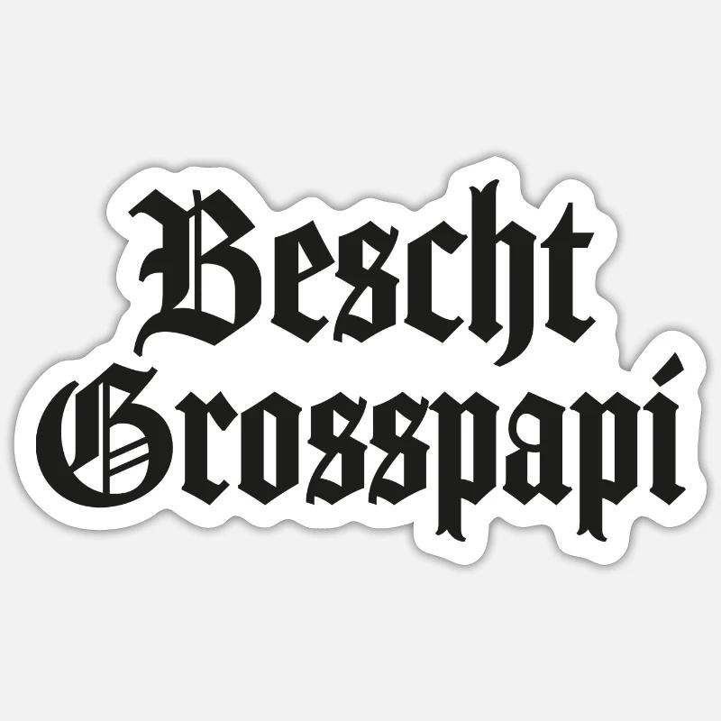 Dä bescht Grosspapi Schweiz Opa Schweizer Ätti Sticker Größe S (10 x 10 cm)