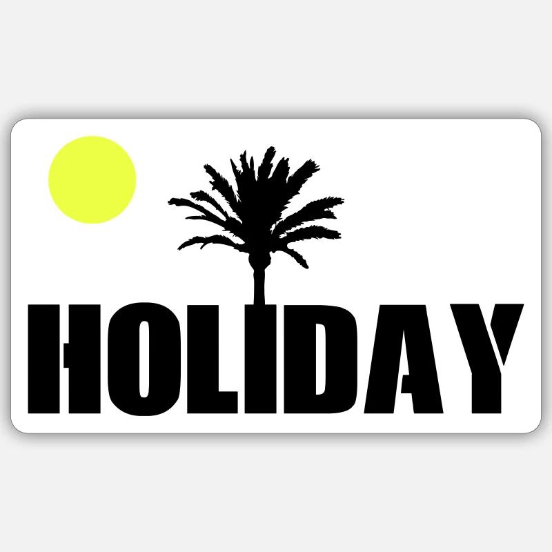 Vacances - Sticker taille S (10 x 10 cm) - blanc mat