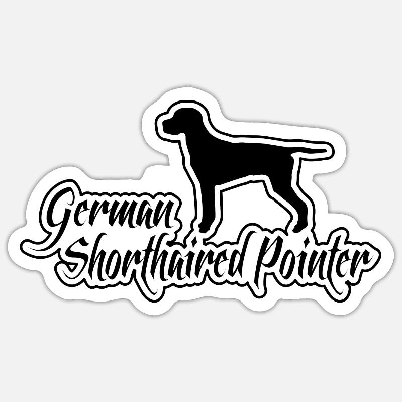 German Shorthaired Pointer Jagdhunde Hund Wilsigns - Sticker Größe S (10 x 10 cm) - Mattweiß