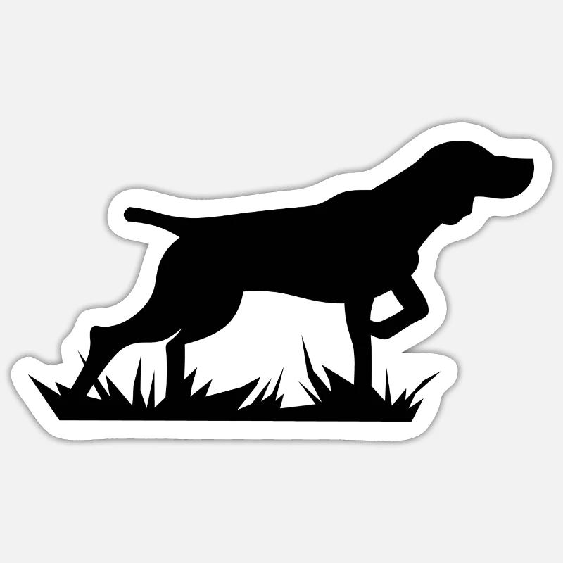 Chien de chasse Pointer Silhouette Handler Sticker taille S (10 x 10 cm)