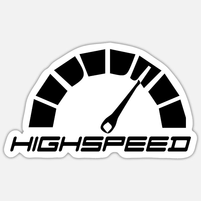 highspeed Design - Sticker Größe S (10 x 10 cm) - Mattweiß