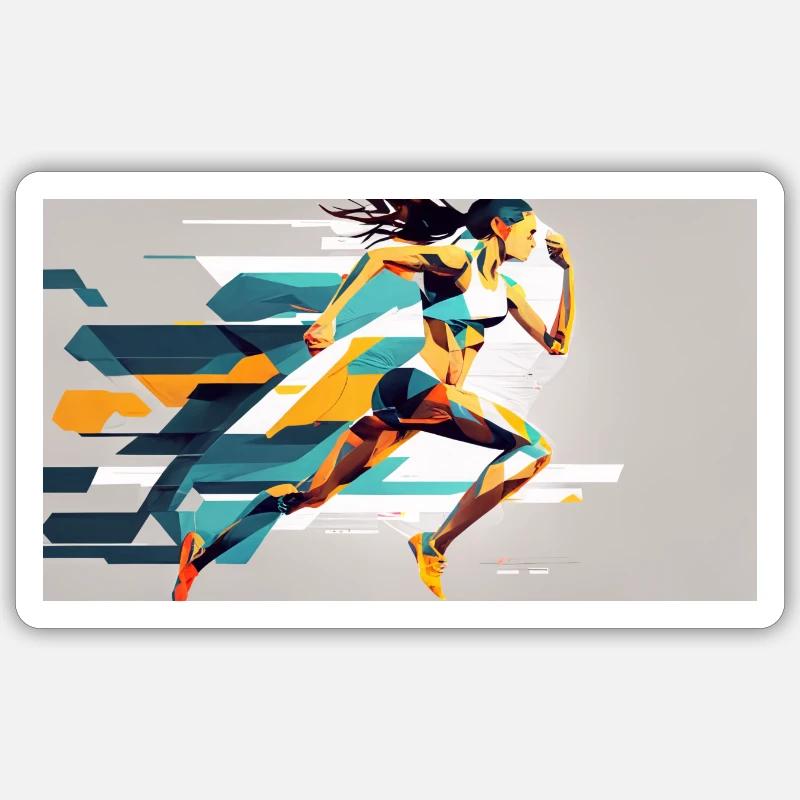 Sprinterin - Sticker Größe S (10 x 10 cm) - Mattweiß