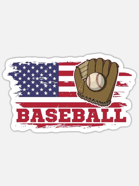 Baseball Catcher Pitcher Sportplatz Handschuhe - Sticker Größe S (10 x 10 cm) - Mattweiß