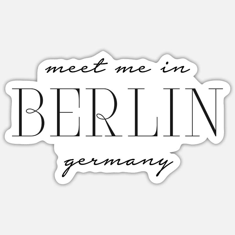 Rencontrez-moi à Berlin Allemagne - Sticker taille S (10 x 10 cm) - blanc mat