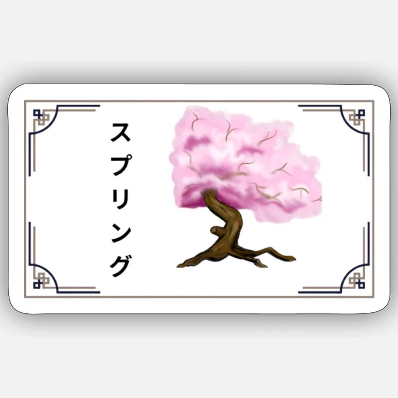 Le début du printemps - Sticker taille S (10 x 10 cm) - blanc mat