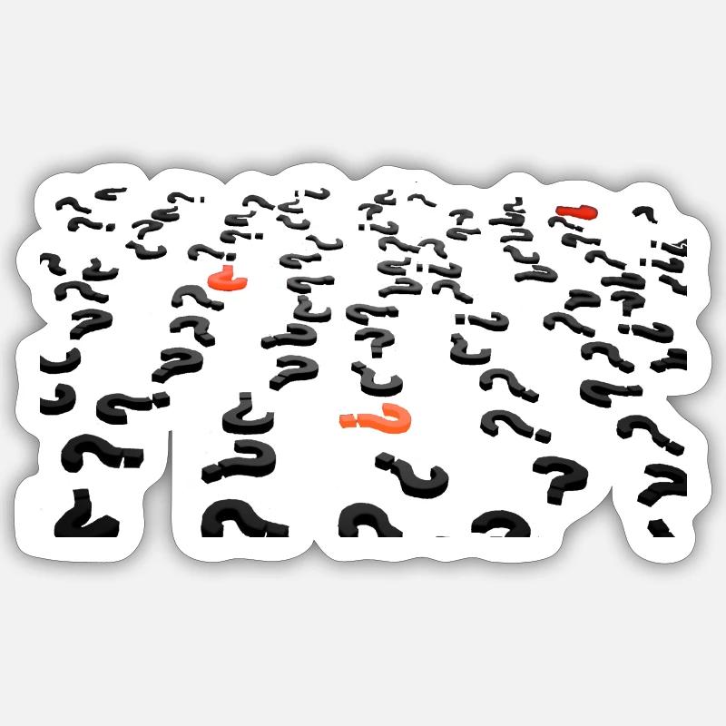 Fragezeichen/Question Mark - Sticker Größe S (10 x 10 cm) - Mattweiß