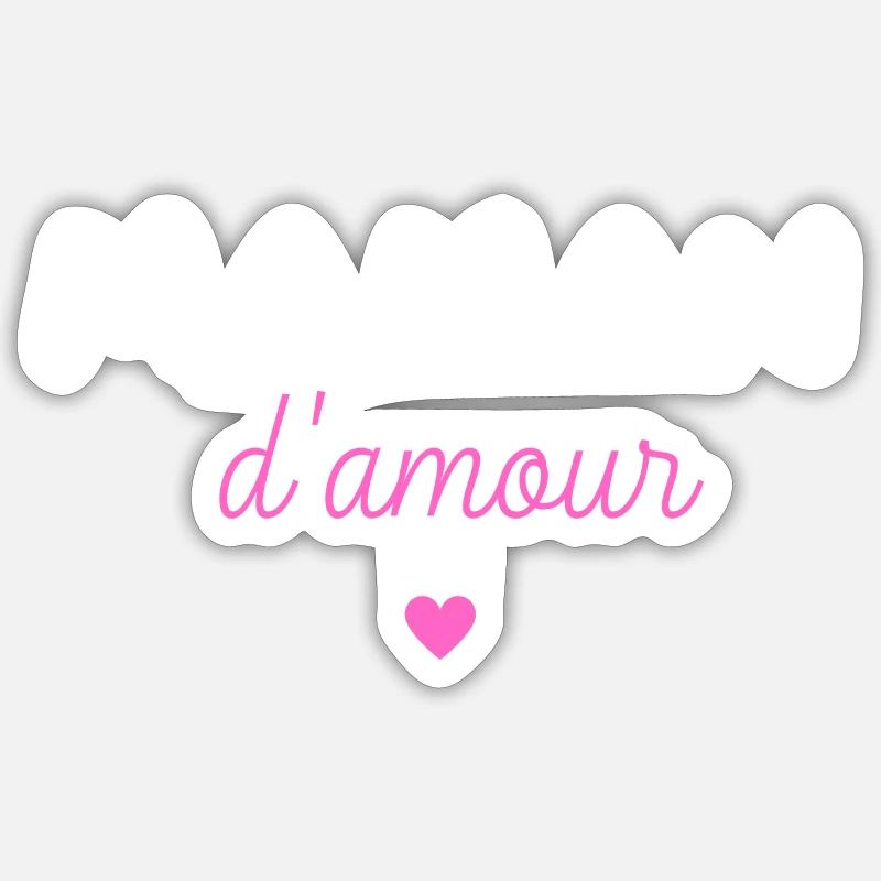 Maman d amour - Sticker taille S (10 x 10 cm) - blanc mat