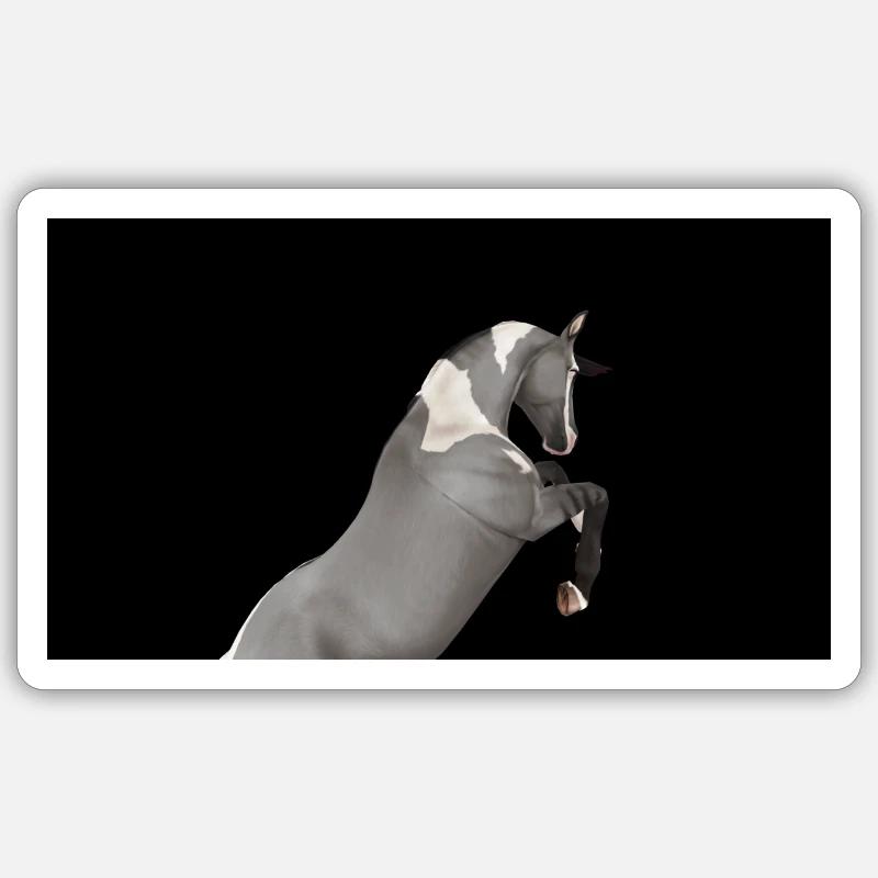 Tänzelndes Pferd - Sticker Größe S (10 x 10 cm) - Mattweiß