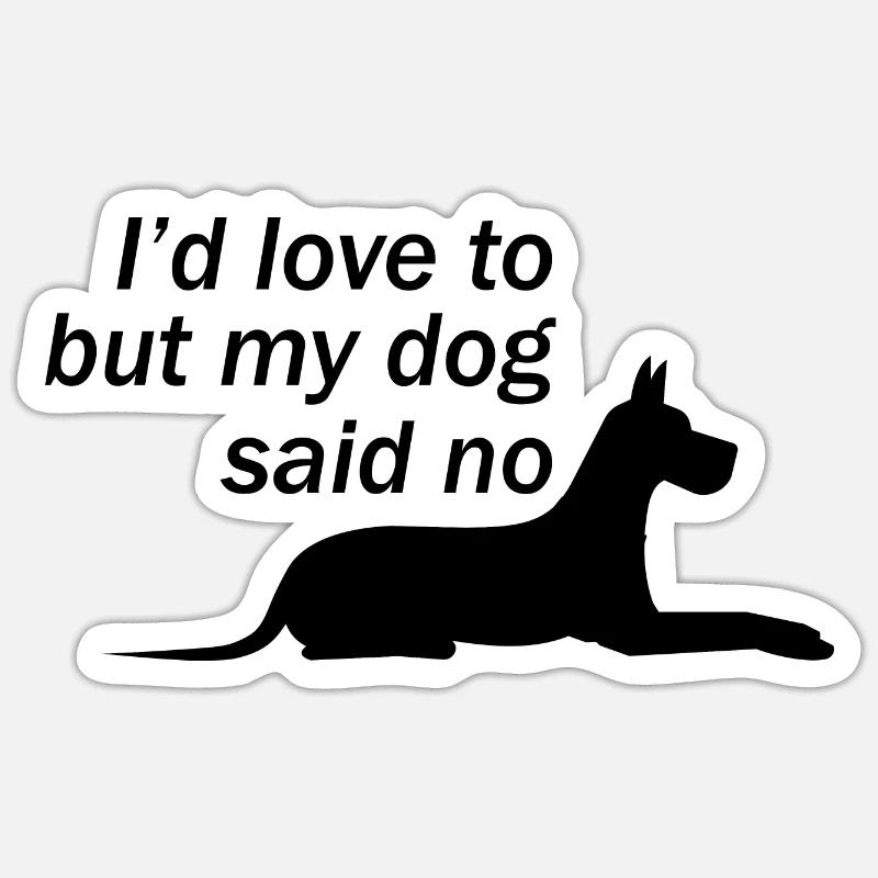 Hund Chien - Sticker taille S (10 x 10 cm) - blanc mat