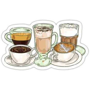 Café Amateur de Café Tasse à café Barista Vintage - Sticker taille S (10 x 10 cm) - blanc mat - Devant