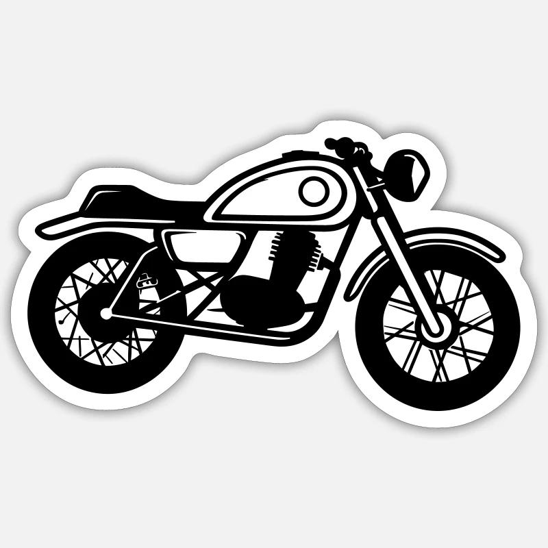 motorcycle - Sticker size S (10 x 10 cm) - white matte