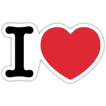 J’aime | Amour | J’aime - Sticker taille S (10 x 10 cm) - blanc mat - Devant