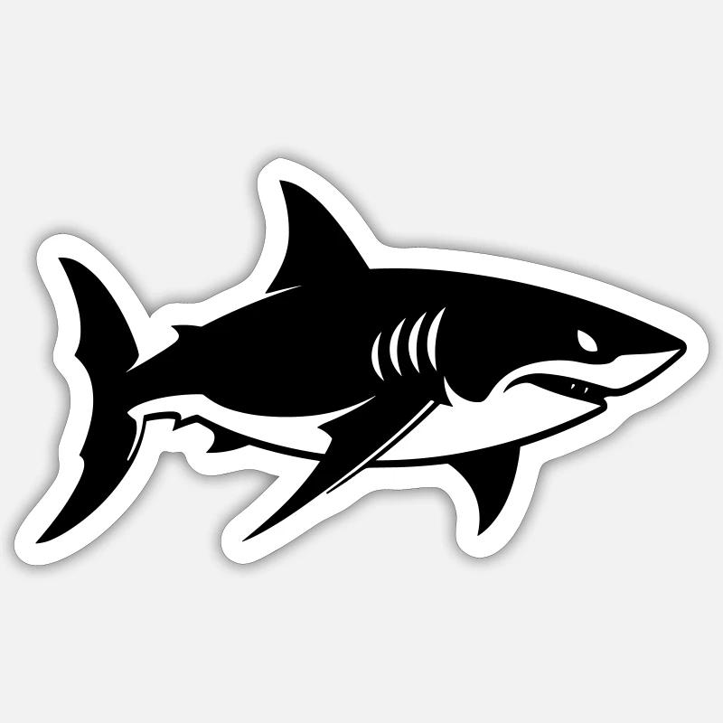 Shark - Sticker size S (10 x 10 cm) - white matte