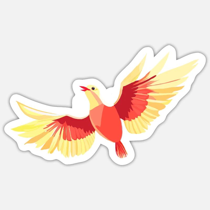 Bird hovering in the sky - Sticker size S (10 x 10 cm) - white matte