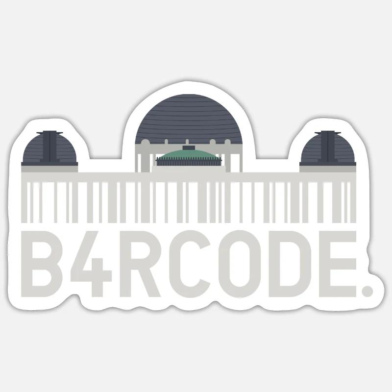 B4RCODE. Los Angeles - Sticker taille S (10 x 10 cm) - blanc mat