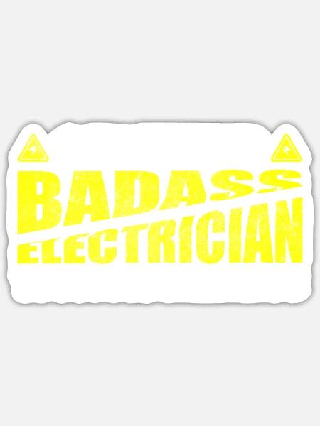Elektroniker Beruf Spannung Hochspannung - Sticker Größe S (10 x 10 cm) - Mattweiß