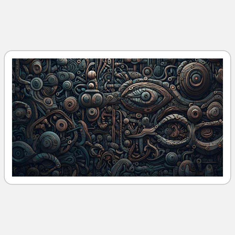 Abstraktes dekoratives Muster Sticker Größe S (10 x 10 cm)