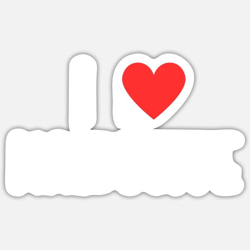 i love malbouffe - Sticker taille S (10 x 10 cm) - blanc mat