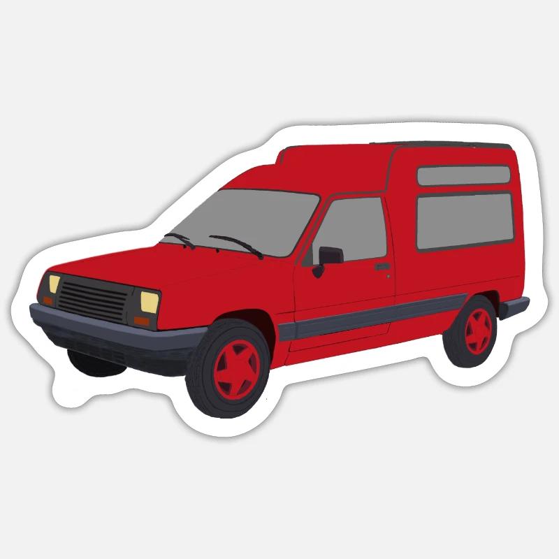 Red Rapid Express Car Van - Sticker size S (10 x 10 cm) - white matte