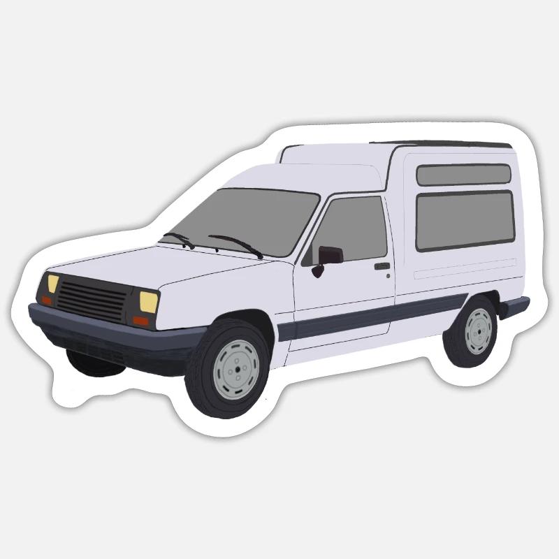 White Rapid Express Van Car - Sticker size S (10 x 10 cm) - white matte