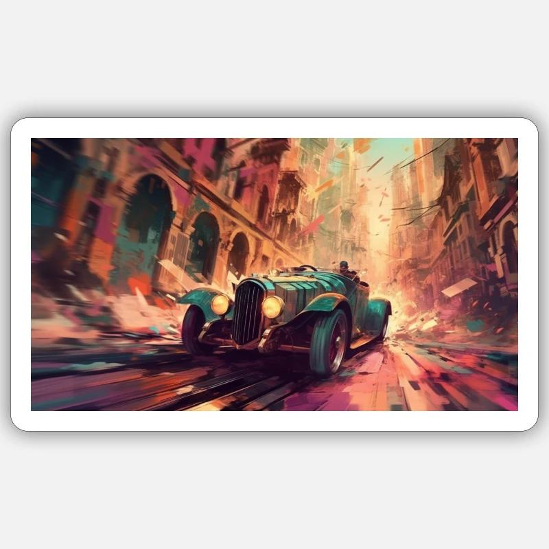 Voiture oldtimer Sticker taille S (10 x 10 cm)