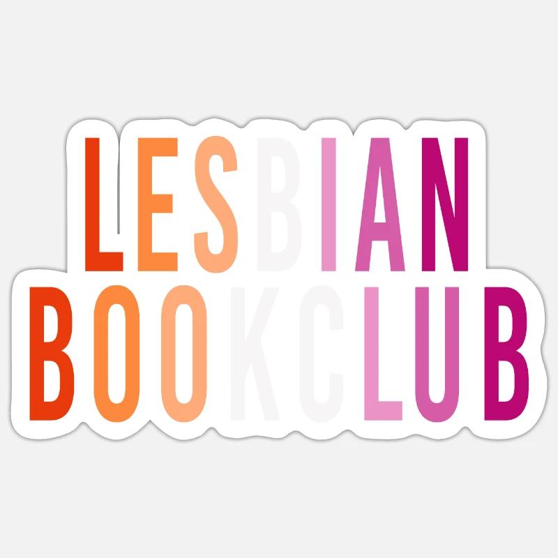 Club de lecture lesbien - Sticker taille S (10 x 10 cm) - blanc mat