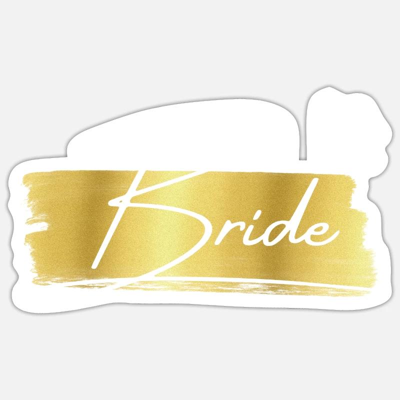 bride golden - la mariée - Sticker taille S (10 x 10 cm) - blanc mat