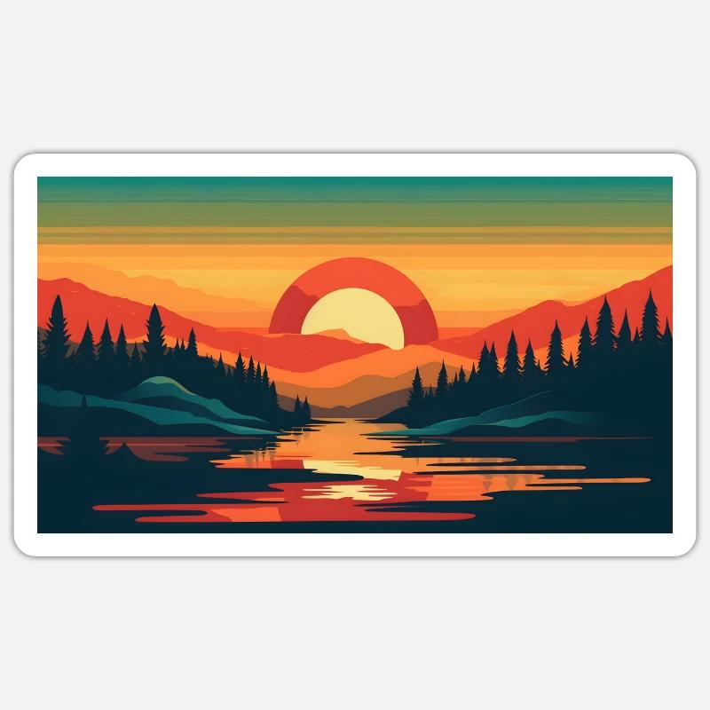 Canada Sunset - Sticker Größe S (10 x 10 cm) - Mattweiß