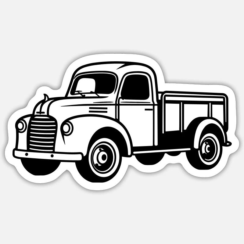 vecchio camion Sticker formato S (10 x 10 cm)