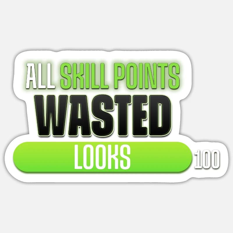 All skill points spend on looks Sticker size S (10 x 10 cm)