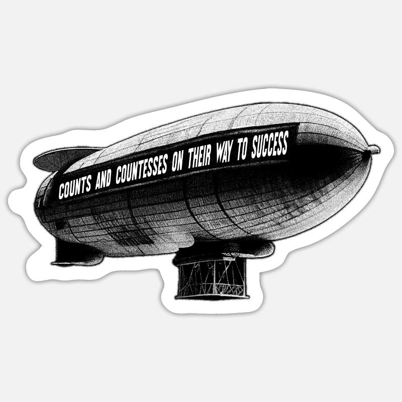 Comtes de Zeppelin - Sticker taille S (10 x 10 cm) - blanc mat