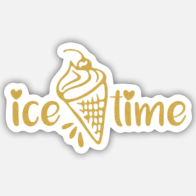 ice time byseehasdesign - Sticker Größe S (10 x 10 cm) - Mattweiß