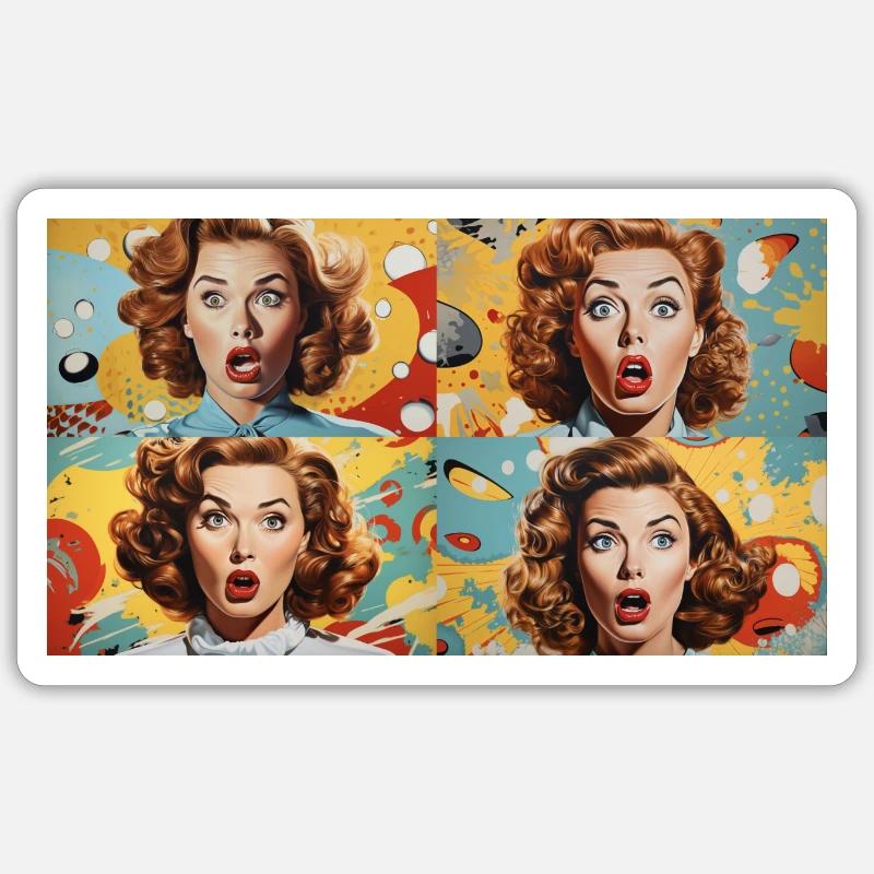 Bionic Women Pop Art Sticker Größe S (10 x 10 cm)