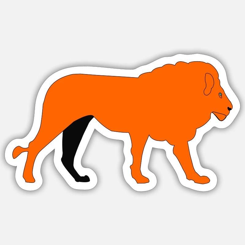 Löwe Schwarz - Sticker Größe S (10 x 10 cm) - Mattweiß