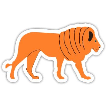 Löwe braun - Sticker Größe S (10 x 10 cm) - Mattweiß - Vorne