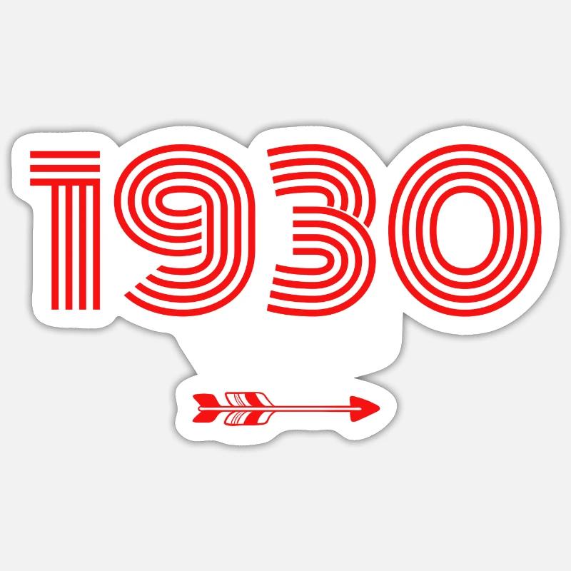 Né en 1930 - Sticker taille S (10 x 10 cm) - blanc mat