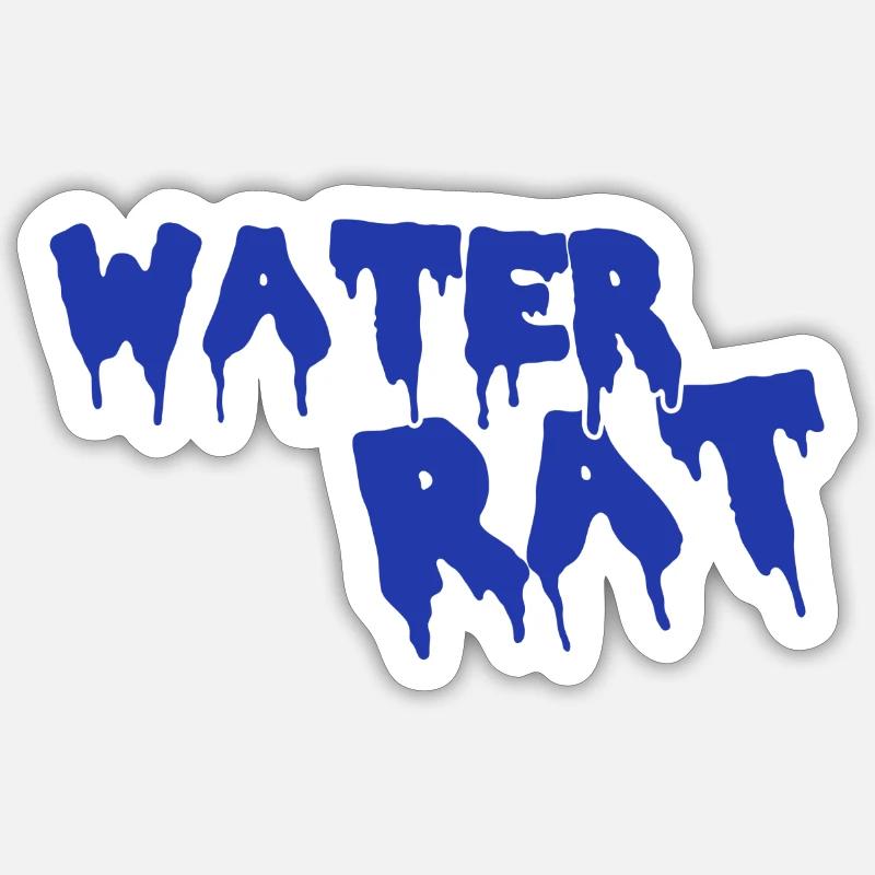 Rat d’eau - Sticker taille S (10 x 10 cm) - blanc mat